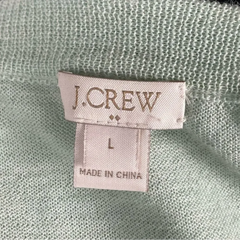J.Crew Factory NWOT Merino Wool Blend Mint Green Knit Crew Sweater -‎ Women’s L